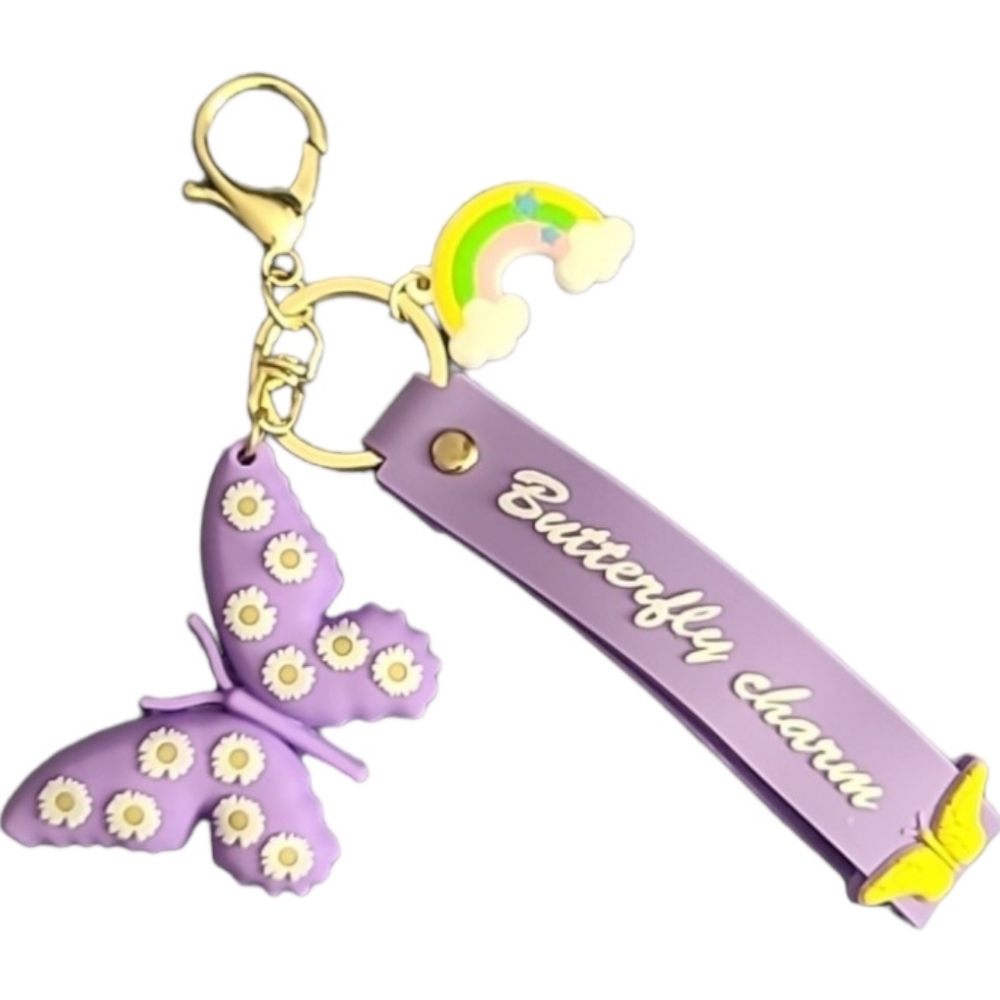 Butterfly purple keychain 5 inches